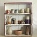 Antique Farmhouse Cupboard Top Painted Pine Wood Shelf