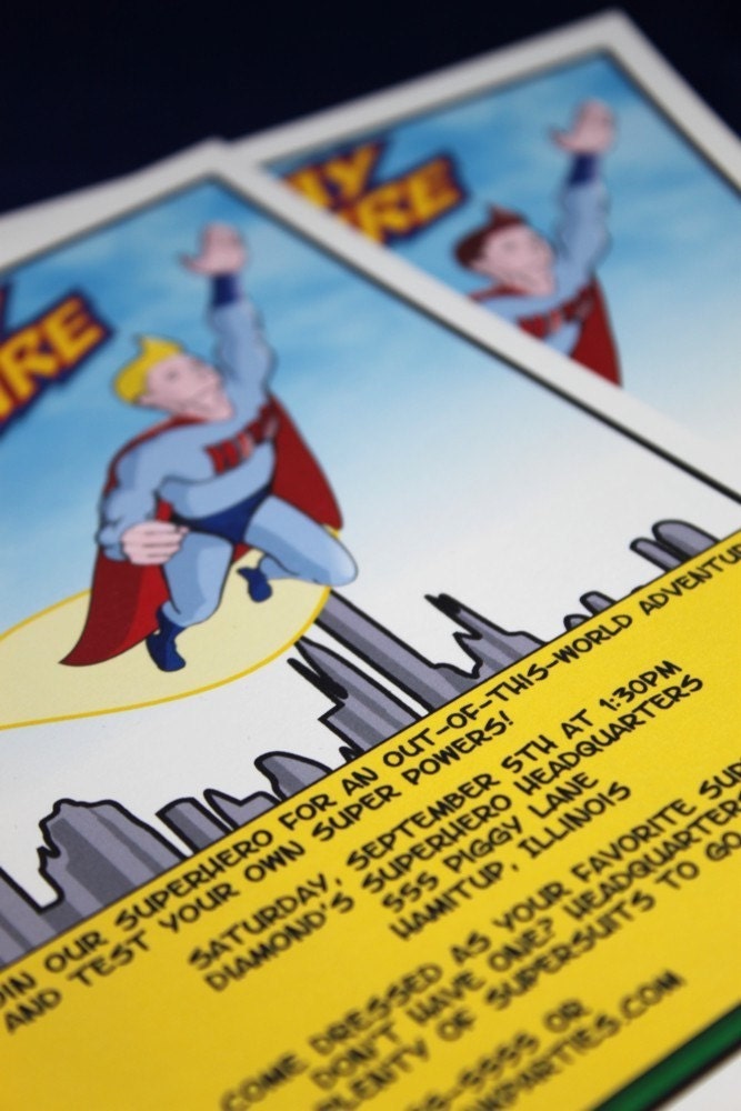 SUPERHERO Invitation - Personalized DIY Printable Super Hero Themed Invite Il_570xn