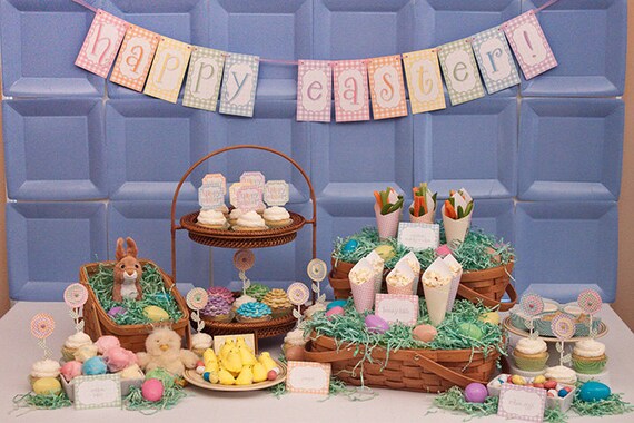 SPRINGIN' GINGHAM Easter Collection - Printable Easter Party Set Il_570xn