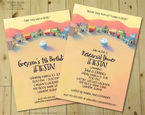 FIESTA Invitation - Personalized DIY Printable Skippyjon Jones Inspired Invite Il_570xn