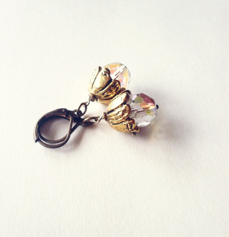 Gold Acorn Earrings - Woodland Earrings - Nature Inspired - Woodland Nature Accessories - Cute Adorable Elegant Romantic Whimsical Dreamy