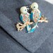 Vintage 1960s LOVE BIRDS with RHINESTONE