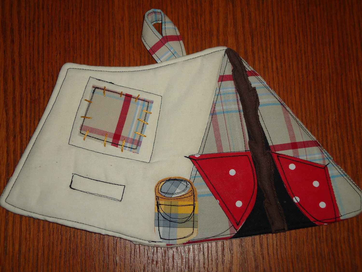 2012 Camping Potholder Series, Ye Old Tent Camper, Made to order