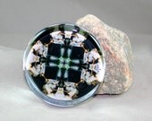 Woodland Wolf Glass Paperweight Sacred Geometry Mandala kaleidoscope Ominous