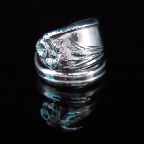 Eco Friendly Jewelry, Recycled Spoon Ring Flower - Daffodil