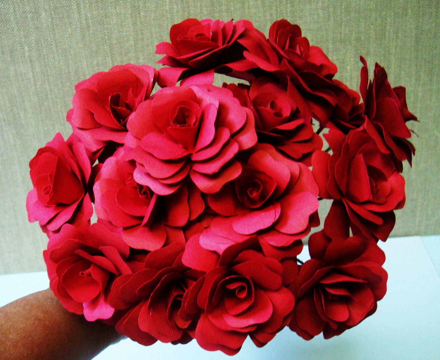 Special order for Paper Roses On a stem  In Any Color any Quantity   Toss Bouquets  Rehearsal