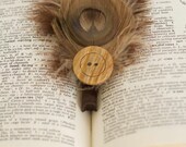 Brown Peacock Feather Fascinator (neutral colors)