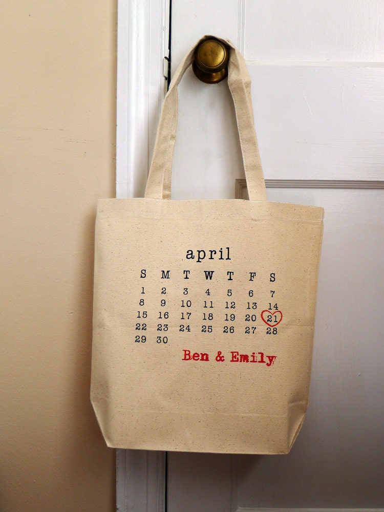 Wedding Tote Bag, personalized tote, bridal tote, wedding date, typewriter