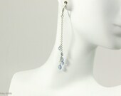 Light Blue Sapphire Argentium Silver Dangle Earrings AC0562