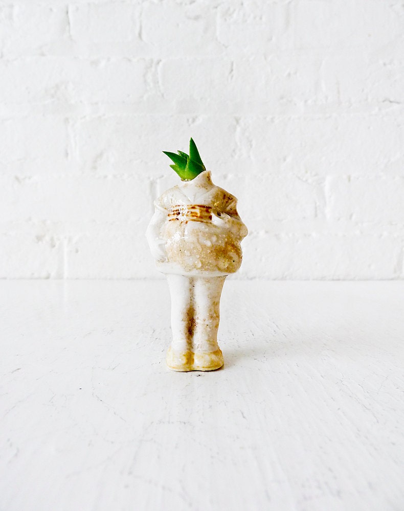 Headless Alice Crown - Antique German Bisque Doll Air Plant Garden