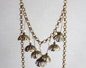Boho style delicate flowers amulet  body chain necklace