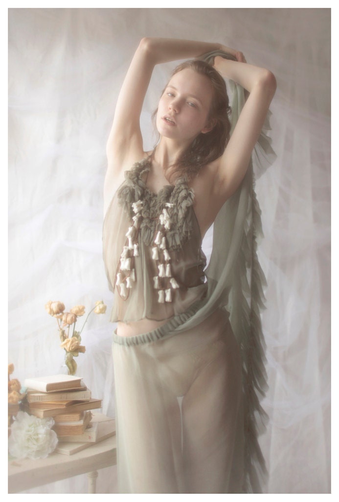 White resin Gothic romantic harness with tiny bones Inuit knucklebones inspired