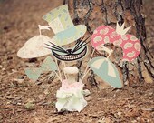 Alice In Wonderland Vintage Photo Booth Props-Shabby Roses and Cream- Pastels