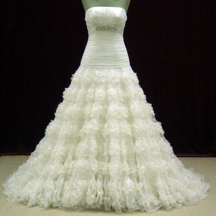 Wedding Dress Romantic Drop waist with crystals