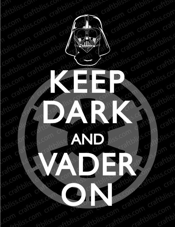 Darth Vader Keep Calm and Carry On Inspired Digital Download for Printing 8.5 x 11 Choose Black or White Il_570xn