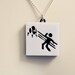 Five Portal Test Chamber Warning Icons Necklace - Super Unique Portal Fan Necklace - Laser Cut Stacked Acrylic Pendant