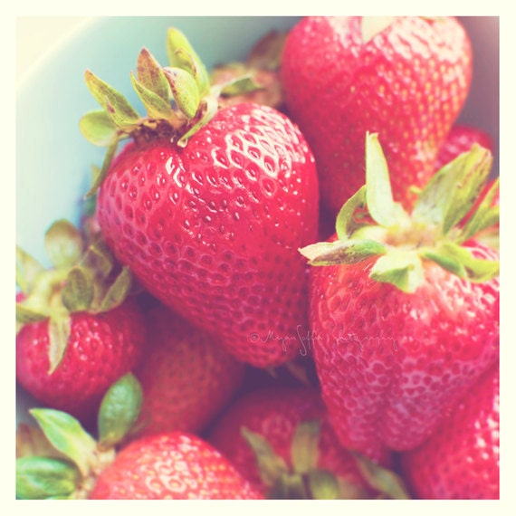 food photography, red kitchen art, strawberry fruit photograph, strawberries photo, cafe art, ruby red, baby room, fresh dessert, summer