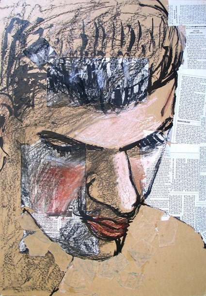 Unique Personalized Original Mixed Media Portrait Custom Made For You