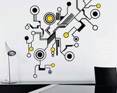 Wall decals TECH SHAPES Abstract shapes vinyl art stickers interior decor by Decals Murals (Medium)