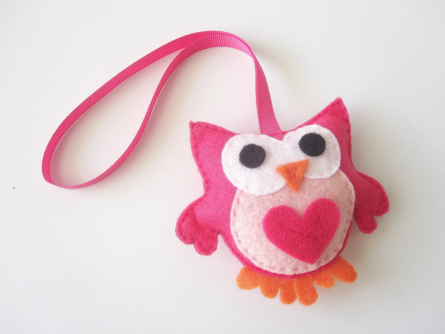 Owl Car Mirror Ornament, baby ornament with long ribbon A150 Il_570xn