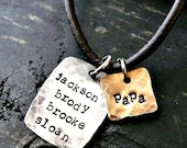 Fathers Day Gift - Hand Stamped Necklace - Personalized Mens Necklace - Sterling Silver Necklace - Fathers Jewelry
