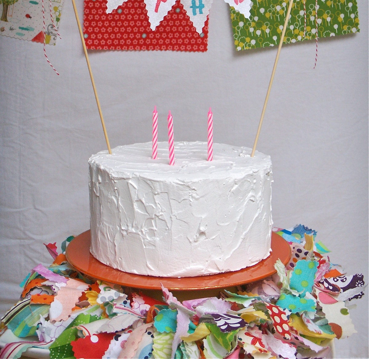 Party Wreath Whimsical Fabric Centerpiece