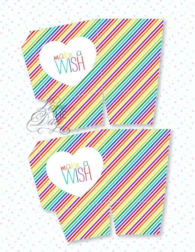 Rainbow Party PRINTABLE Favor Box (INSTANT DOWNLOAD) by Love The Day Il_170x135