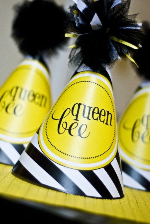 Bee Party PRINTABLE Party Hat (INSTANT DOWNLOAD) by Love The Day Il_570xn