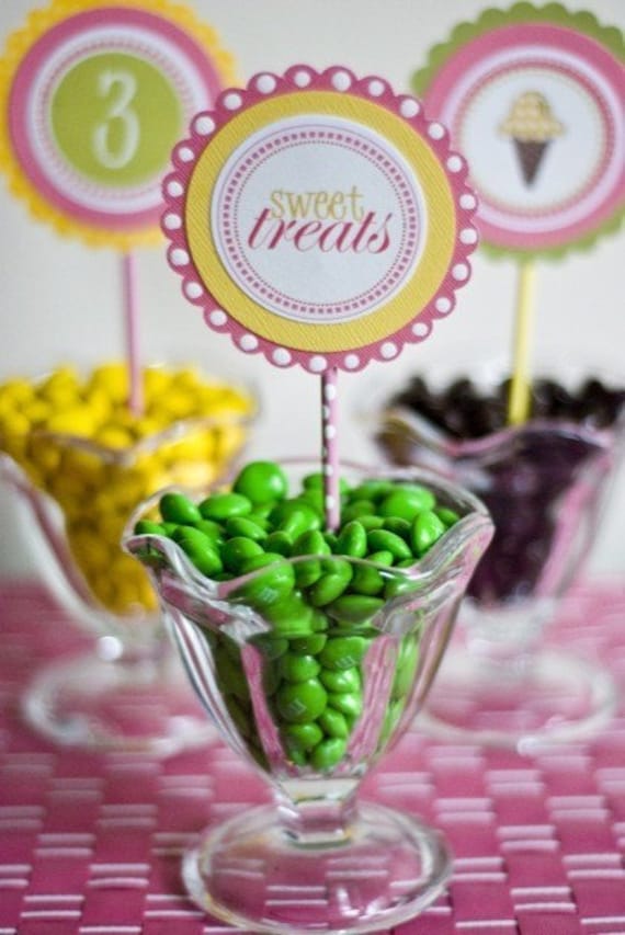 Ice Cream Party PRINTABLE DIY Birthday Party Circles by Love The Day Il_570xn