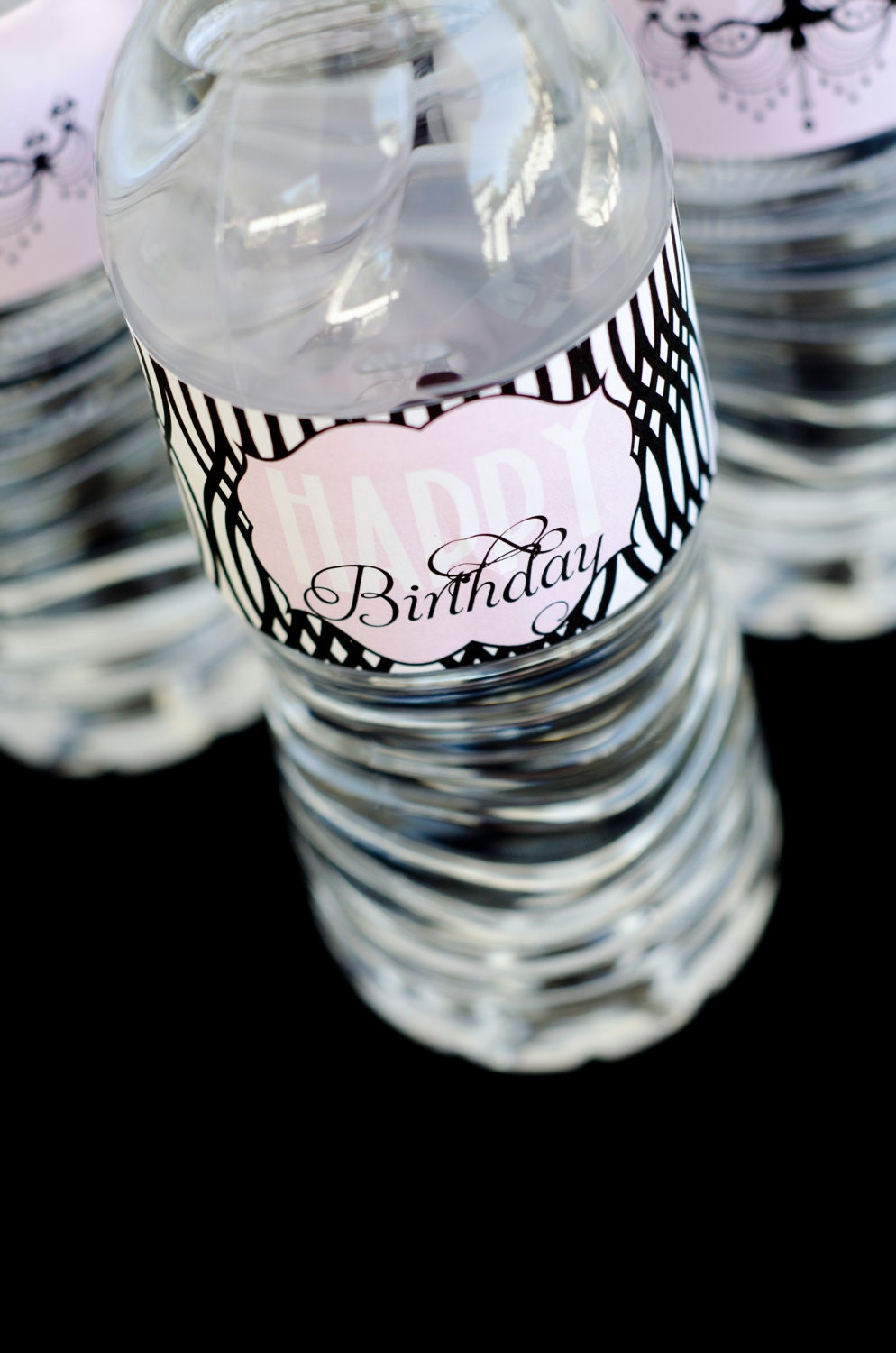 Modern Pink & Black Birthday Party PRINTABLE Drink Labels from Love The Day Il_570xn