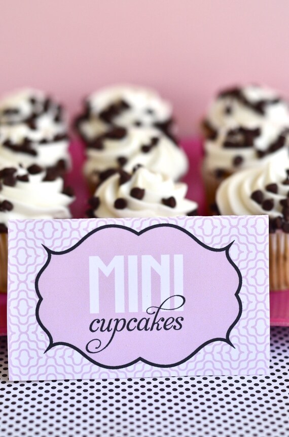 Modern Pink & Black Birthday Party PRINTABLE Food Labels by Love The Day Il_570xn