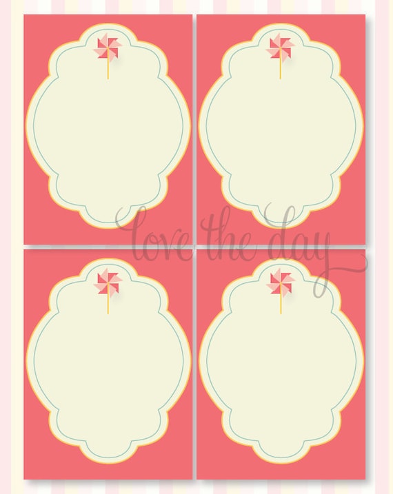 Pinwheel Party PRINTABLE Thank You Cards from Love The Day Il_570xn