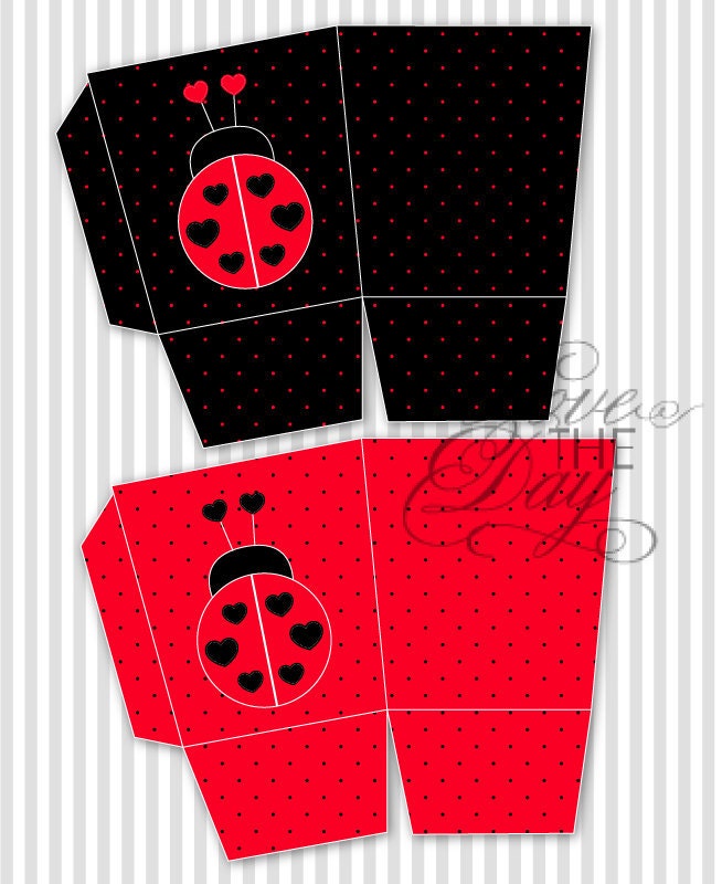 Ladybug Party PRINTABLE Favor Box (INSTANT DOWNLOAD) by Love The Day Il_570xn