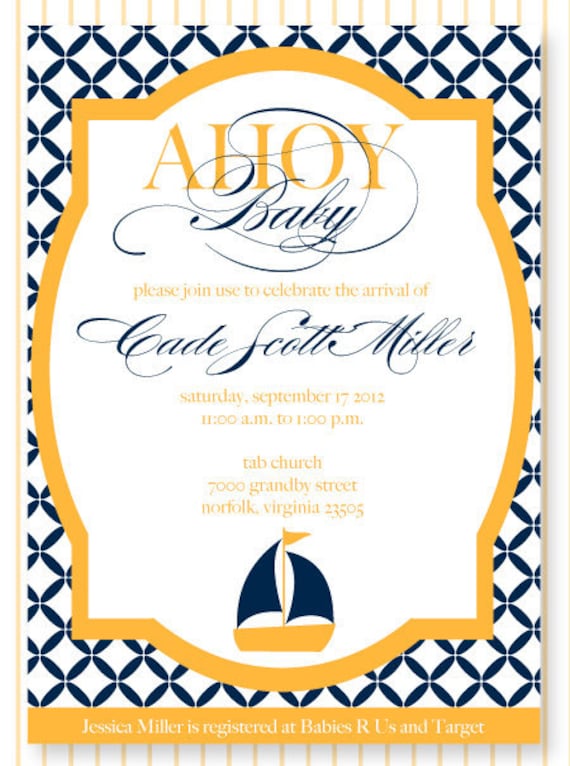 Nautical Baby Sower PRINTABLE Invitation by Love The Day Il_570xn