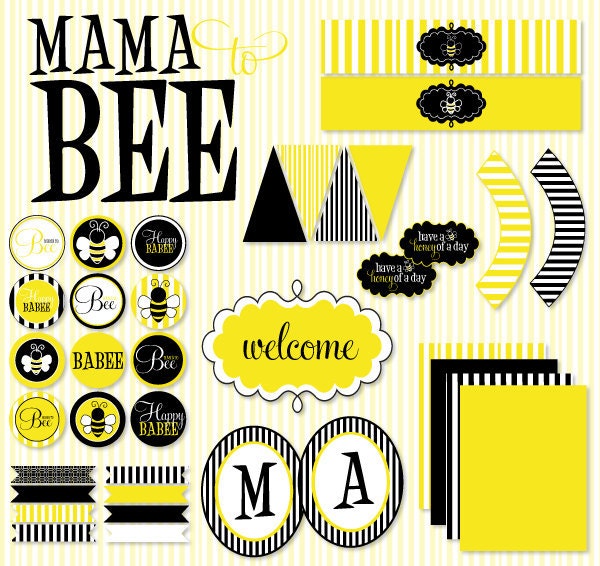 Mama to Bee Baby Shower PRINTABLE Full Party (INSTANT DOWNLOAD) by Love The Day Il_570xn