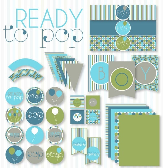 Ready To Pop PRINTABLE Baby Shower (INSTANT DOWNLOAD) by Love The Day Il_570xn