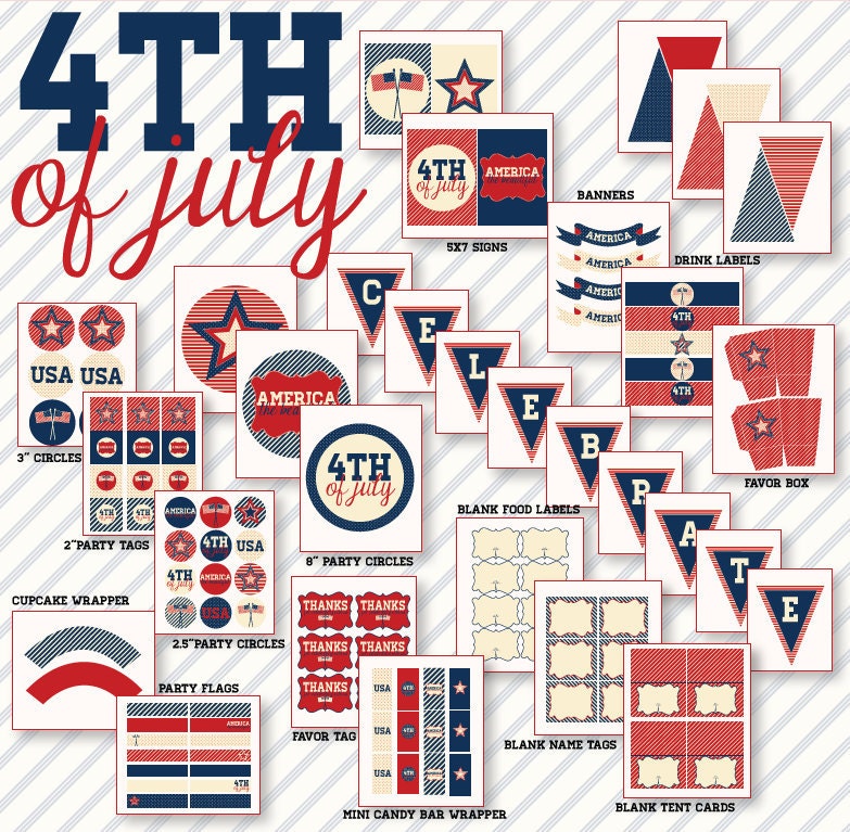 4th of July Americana PRINTABLE Party by Love The Day Il_570xn