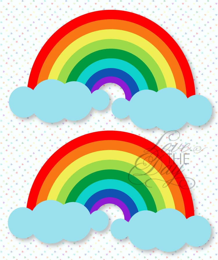 Rainbow Party PRINTABLE Rainbow Decals (INSTANT DOWNLOAD) from Love The Day