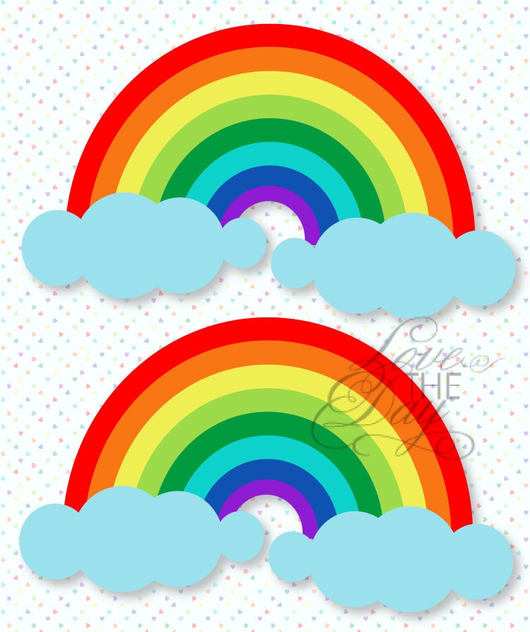 Rainbow Party PRINTABLE Rainbow Decals INSTANT by lovetheday
