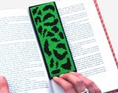 Leopard Print Cross Stitch Kit Bookmark Lime Green