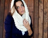 Hooded Cowl, Cowl Neck, Cowl Scarf, Crocheted Scarf, Hooded Scarf, Crocheted Cowl, Crochet Scarf, Made to Order