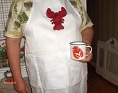 Lobster Apron and chefs hat- Fathers Day-HURRY