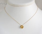 Rose Flower Nacklace, 14k gold filled chain, delicate small charm pendant, modern Minimalist, holidays gift jewelry,  by balance9