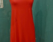 Red Rayon Cotton Spandex Jersey dress/lovely back drape detail/custom order in many sizes/designed by Cheryl Johnston