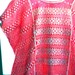 Vintage red and white HAN LOOMED Mexican dress... stunning flowers
