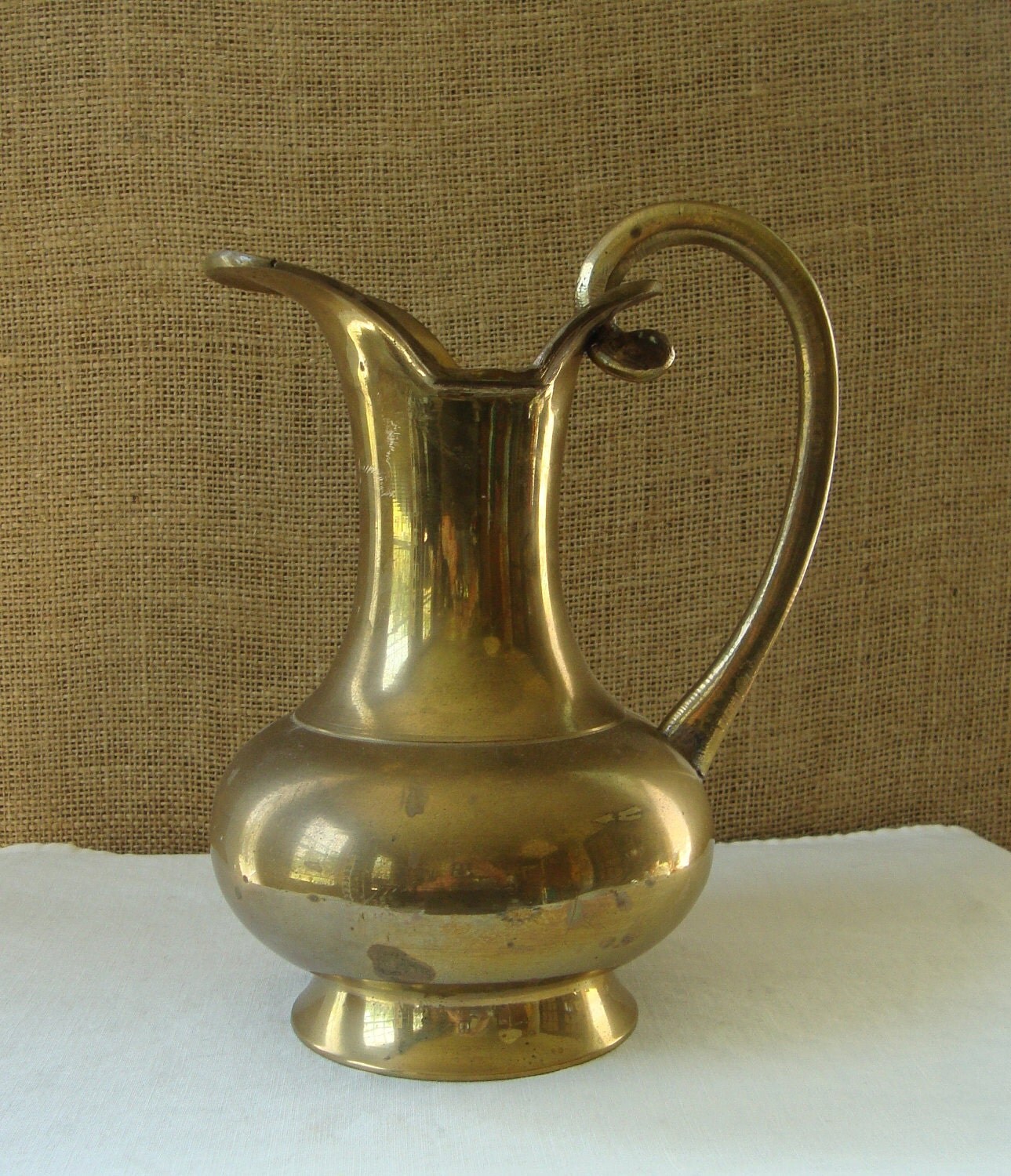 VINTAGE Brass Pitcher Enesco Made In India by Poppycbrilliant