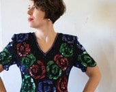 SALE Stenay Multi-Color Sequin Rosette Blouse