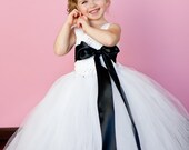 Anna Flower Girl Tutu Dress in with Customizeable Sash