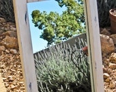 Picket Fence Wall Mirror Shabbily Aged White and Distressed 20 x 37