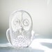 Art Glass Owl, signed Kosta Boda Crystal Figurine, Mid Century Collectible Gift